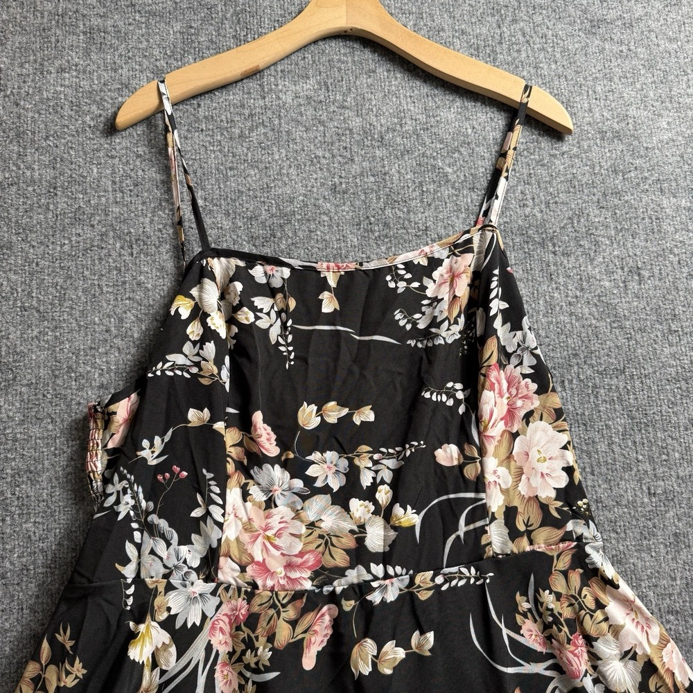 Plus Size 4X Black Floral Maxi Dress Pink Ruffle Shrug Shawl Cardigan Set - Picture 4 of 16
